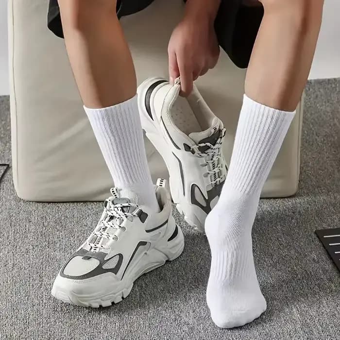 5/10/20 paires de chaussettes de sport à col rond de couleur unie neutre, absorbant la sueur, respirantes, confortables, toutes saisons, printemps et été
