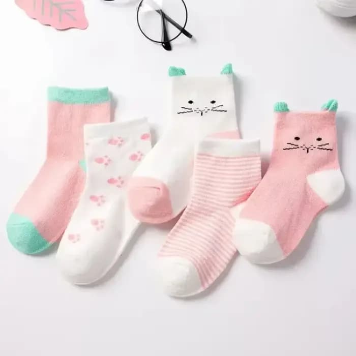 5 paires de chaussettes pour bébé nouveau-né garçon chaussettes 0-1-3-7Y enfants pur coton conception animale sans décoloration doux chaussettes pour enfants pour les filles