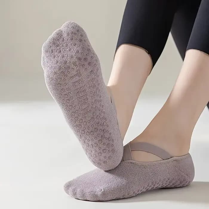 1 à 5 paires de chaussettes de yoga antidérapantes pour femmes
