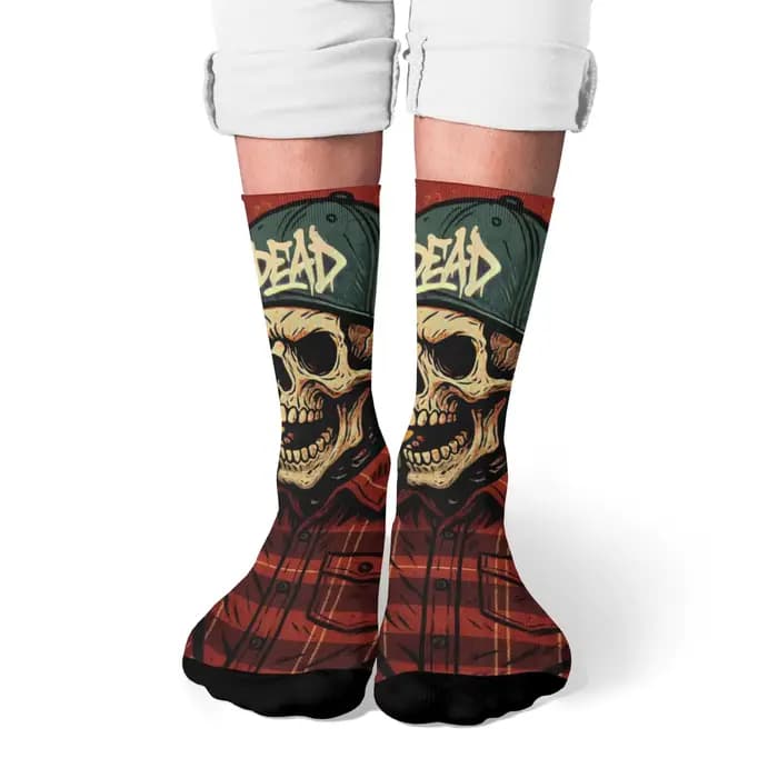 Harajuku rétro gothique crâne rue mode chaussettes nouveauté tendance Hip Hop équipage