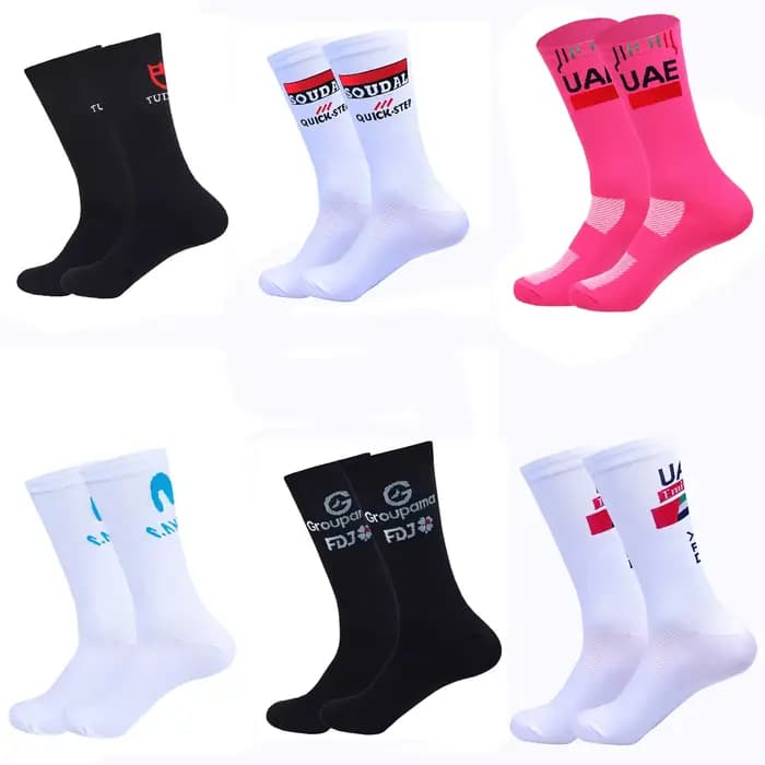 Chaussettes de cyclisme TREKKING blanches antidérapantes