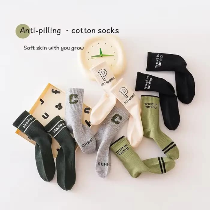 5 paires lettre sport enfants garçons chaussettes à la mode Cool mignon vitalité confortable doux respirant chaussettes pour enfants garçons filles
