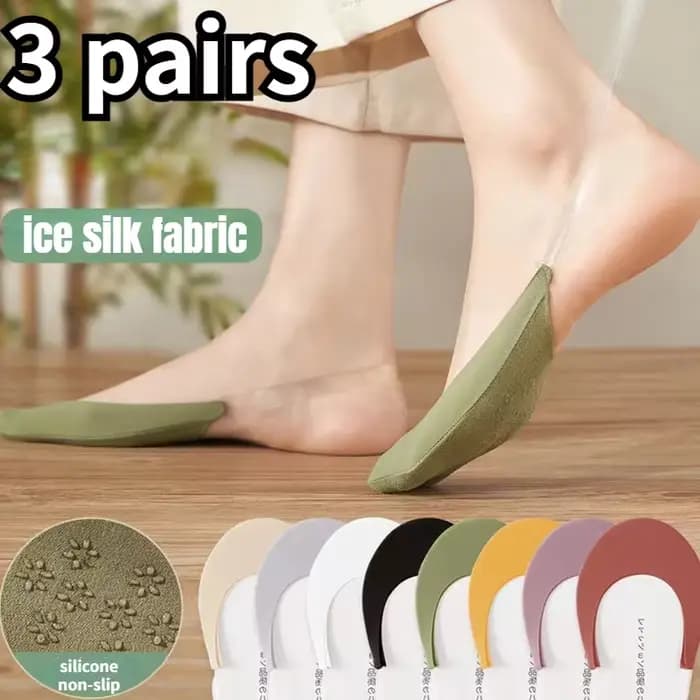 Chaussettes Bateau Invisibles Antidérapantes en Silicone pour Femme