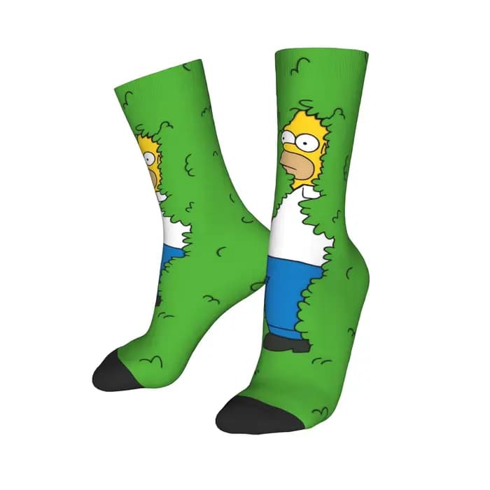 Chaussettes amusantes unisexes de dessin animé The S-Simpsons Homer pour l'automne et l'hiver