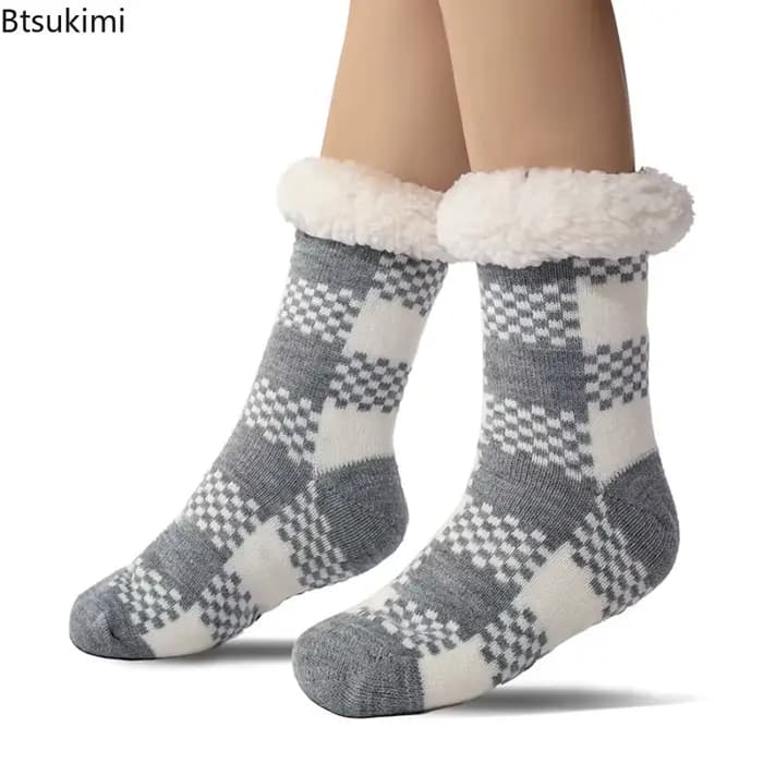 Chaussette de noël chaussettes moelleuses pour femmes hiver chaleur polaire anti-dérapant