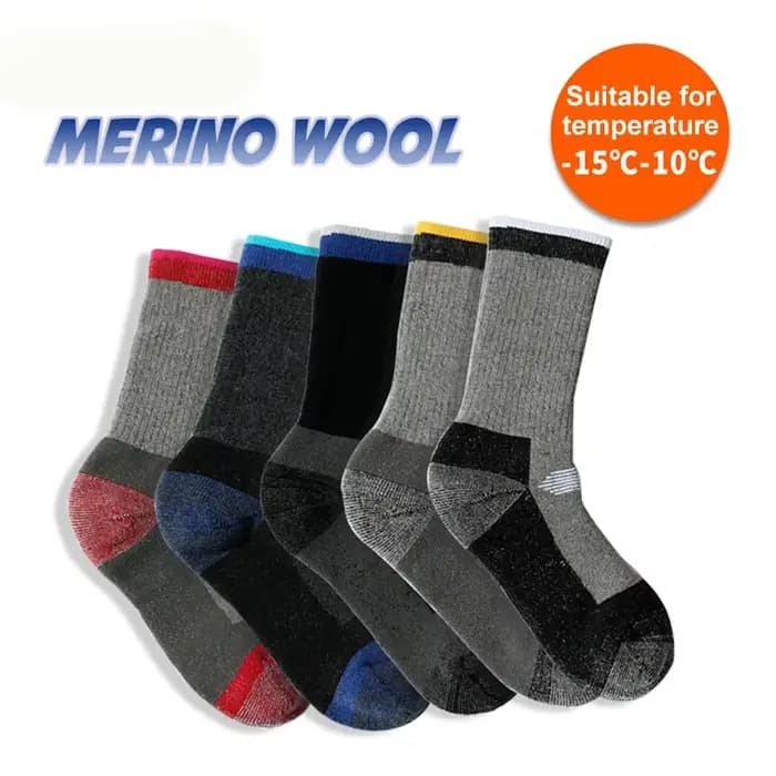 1 paire de chaussettes thermiques en laine mérinos, garde au chaud, douces, pour Ski, randonnée, Sport en plein air, Snowboard, épaisses, pour hommes et femmes, hiver