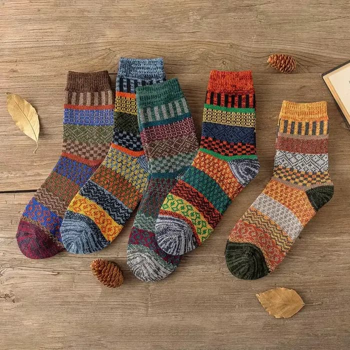 5 paires de chaussettes d'hiver pour femmes - chaussettes tricotées