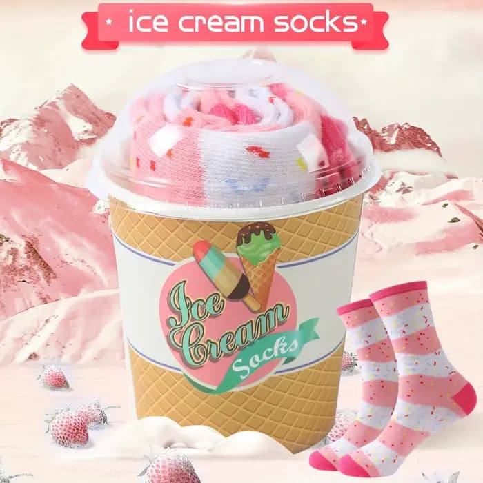 Chaussettes élégantes à motif de crème glacée pour hommes et femmes