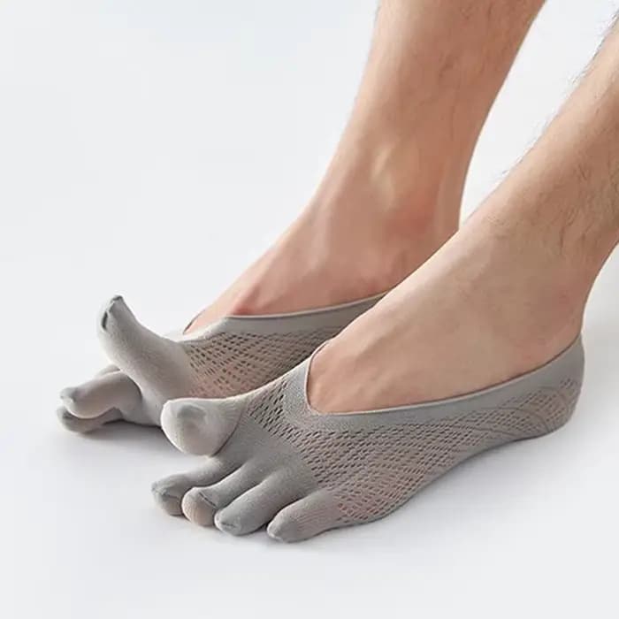 Chaussettes d'été à orteils en maille ajouré, absorbant la sueur, bateau, chaussettes courtes à la cheville, respirantes à cinq doigts