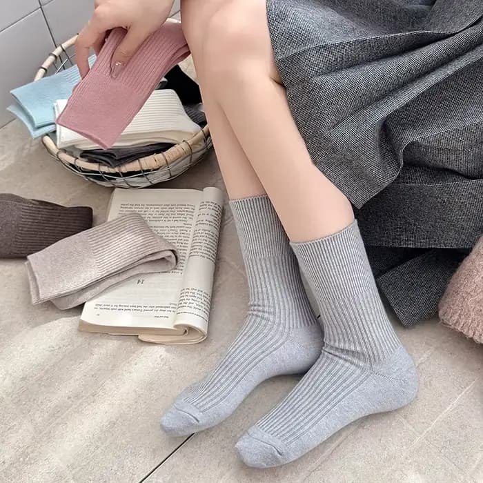 Chaussettes pour femmes Style coréen nouveau rayé Simple longues