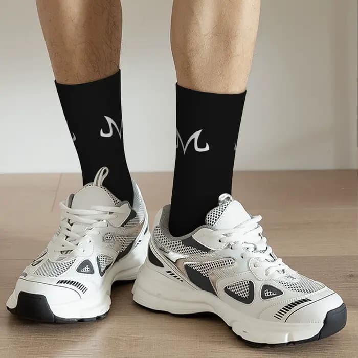 Chaussettes amusantes Dragon Ball Majin Vegeta, chaussettes vintage à motif sans couture imprimé pour hommes, chaussettes décontractées pour hommes