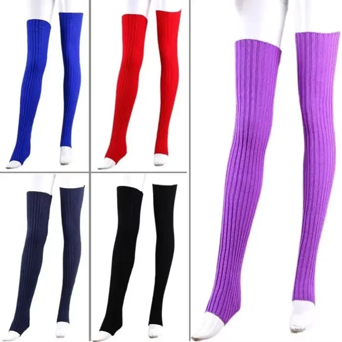 Jambières pour femmes hiver chaud cheville Stretch tricoté cuisse haute sur genou longues chaussettes dames botte chaussette guêtre femme bas