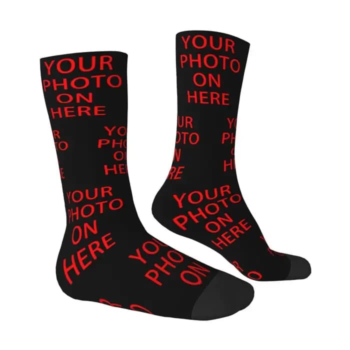 Personnalisez votre photo Chaussettes pour hommes unisexes Kawaii imprimées en 3D
