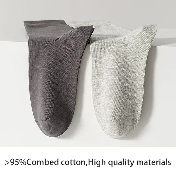 Chaussettes en coton peigné pour hommes de haute qualité suture désossée nouveau décontracté respirant noir blanc affaires 5 paires mâle chaussette longue EU39-45