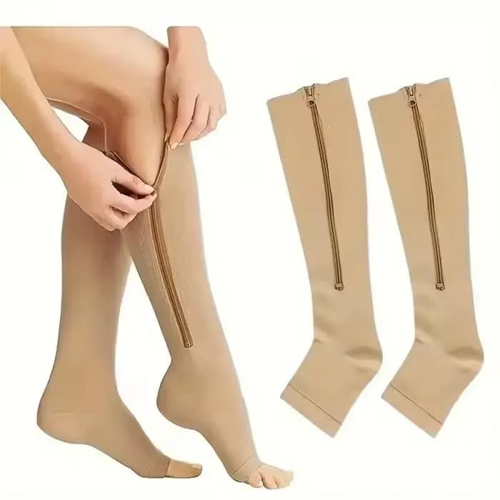 Chaussettes de compression médicales à fermeture éclair pour femmes et hommes