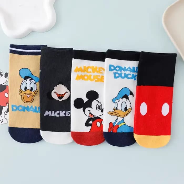 5 paires de chaussettes de cheville Disney Mickey Mouse et Donald Duck pour hommes