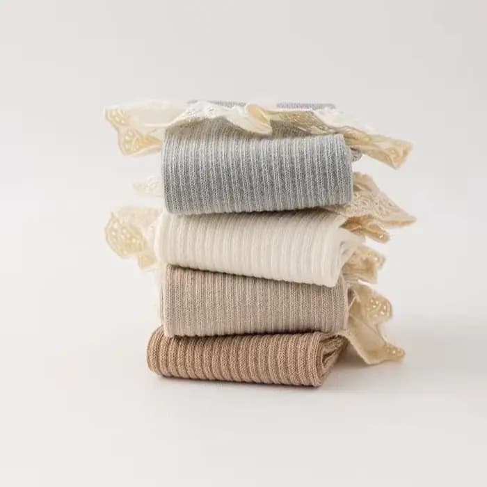 Bébé filles genou chaussettes hautes longues enfants doux coton dentelle trucs princesse