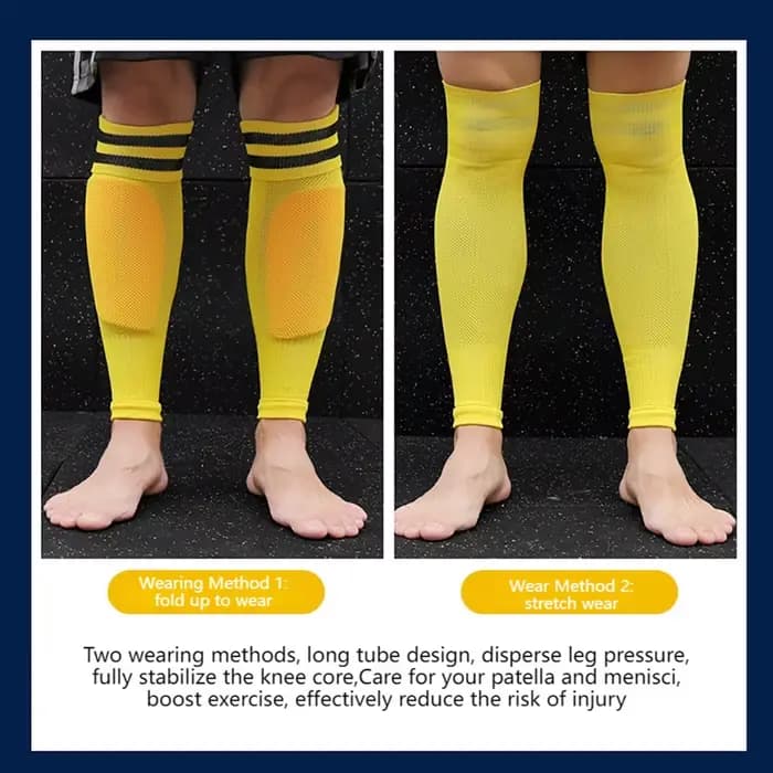 Loogdeel 1 paire de chaussettes de Football manches de mollet Protection des genoux pour adultes