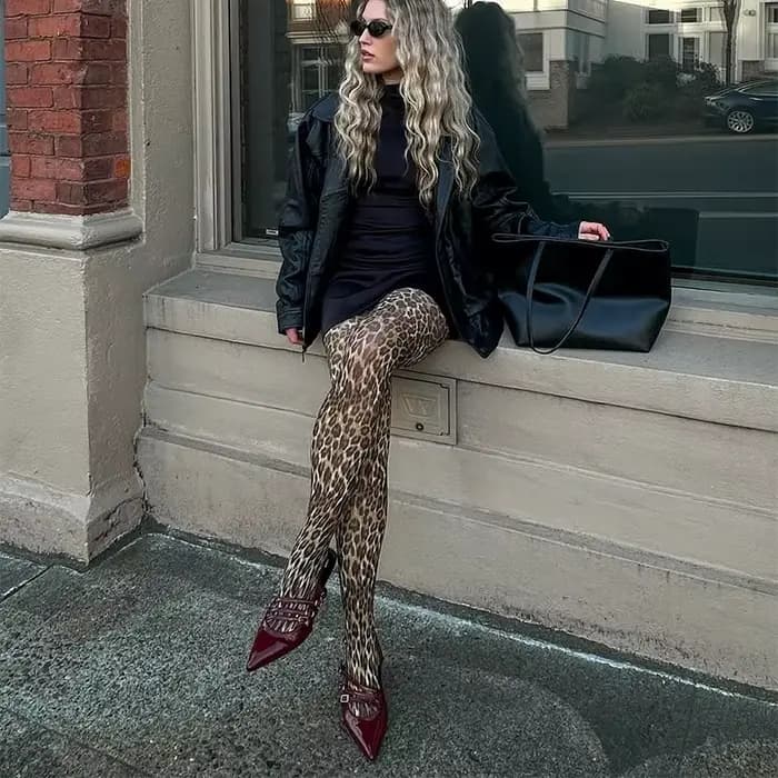 Collants imprimé léopard