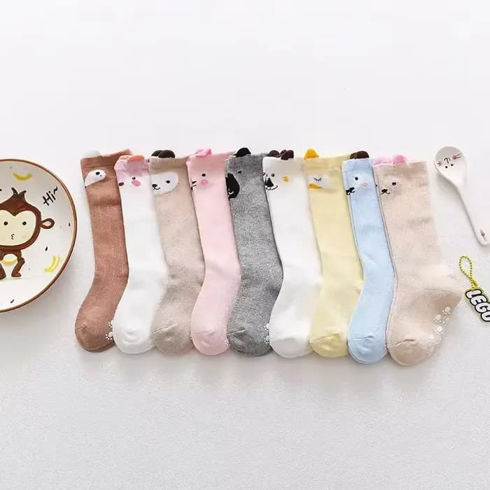 1 paires/lot bébé chaussettes genou haute garçon fille nouveau-né enfant en bas âge coton longues