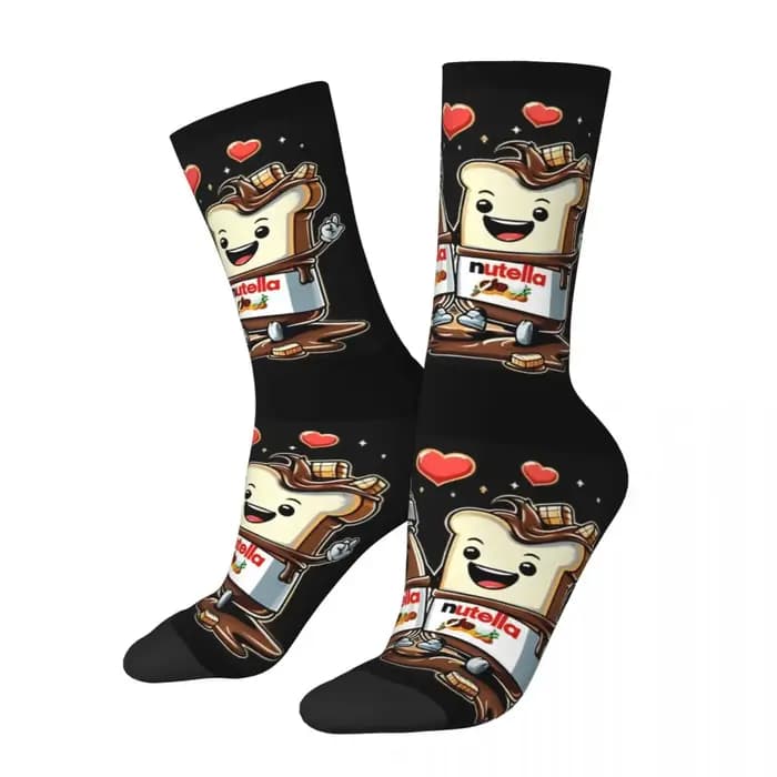 Foods Nutella bas Design Harajuku chaussettes hiver anti-dérapant