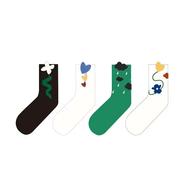 Chaussettes tridimensionnelles Love Mid-Tube pour femmes