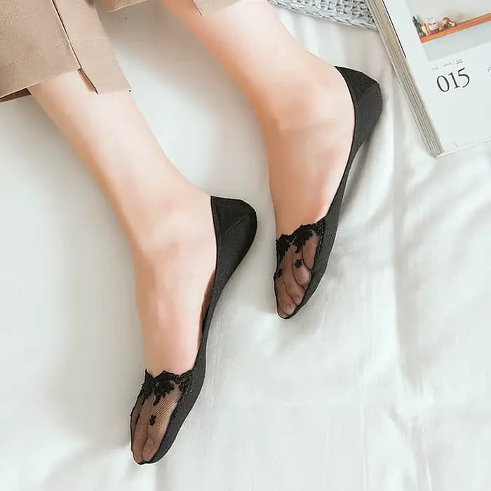 Chaussettes Transparentes Courtes en Dentelle pour Femme