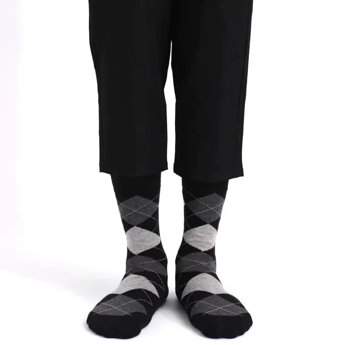 Chaussettes à carreaux rétro français pour hommes