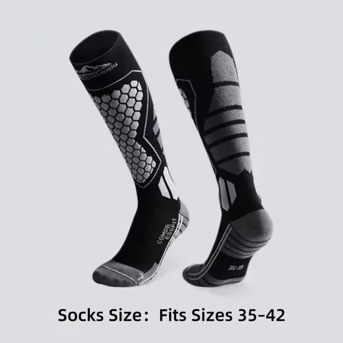 Nouvelles chaussettes de ski épaisses antidérapantes respirantes, chaussettes hautes jusqu'au genou, chaussettes de compression thermique anti-humidité pour les sports d'hiver