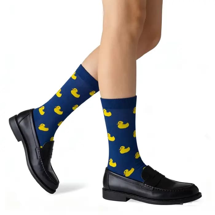 Match-Up Hommes Canard de Bande Dessinée Peigné Coton Crew chaussettes Marque chaussettes (5 paires/lot)