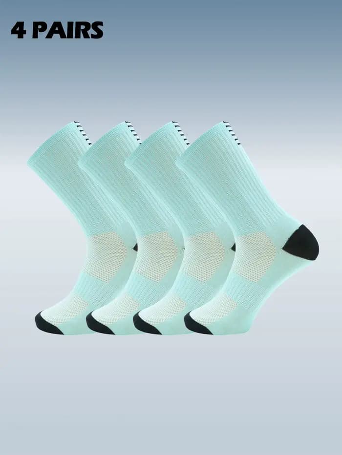 4 paires de chaussettes de cyclisme à compression pour hommes et femmes