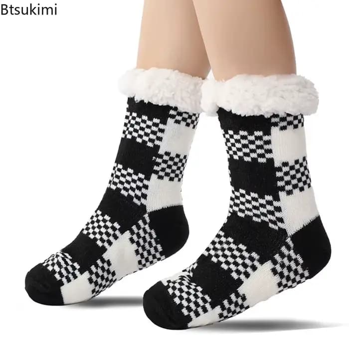 Chaussette de noël chaussettes moelleuses pour femmes hiver chaleur polaire anti-dérapant