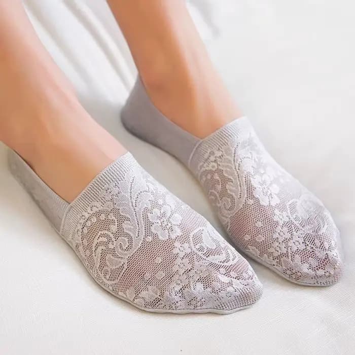 5 paires mode femmes filles été chaussettes Style dentelle fleur chaussette courte antidérapant Invisible cheville chaussettes nouveau 7 couleurs