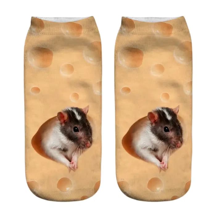 Chaussettes fantaisie imprimées 3D animaux mignons pour femmes
