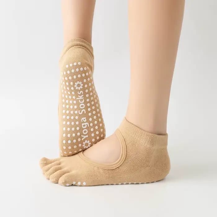 Chaussettes de Yoga dos nu à cinq orteils pour femmes