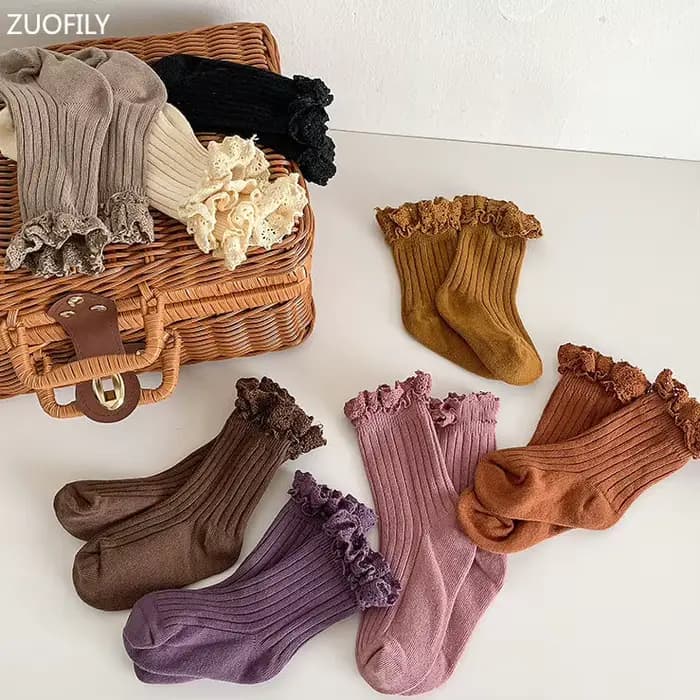 Chaussettes à volants pour bébés filles de 0 à 8 ans