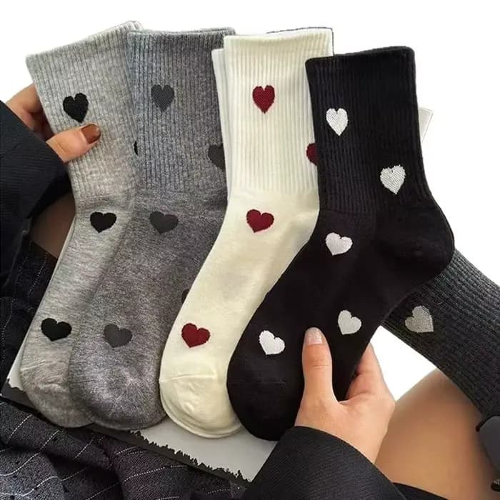 Chaussettes à motif en forme de cœur pour femmes