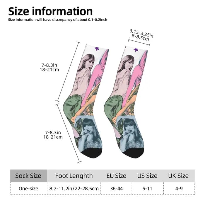 Adultes hommes chaussettes 2025 nouveau The Eras Tour chanteur Taylor-r
