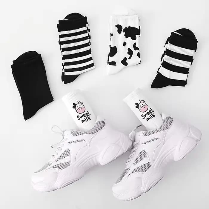 Chaussettes mignonnes imprimées de vache pour femmes