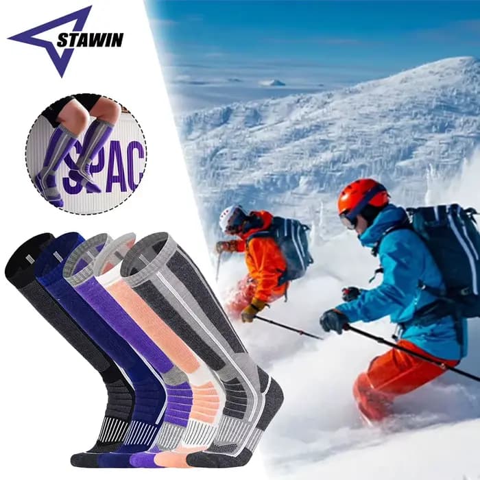 Chaussettes thermiques longues en laine mérinos pour hommes et femmes