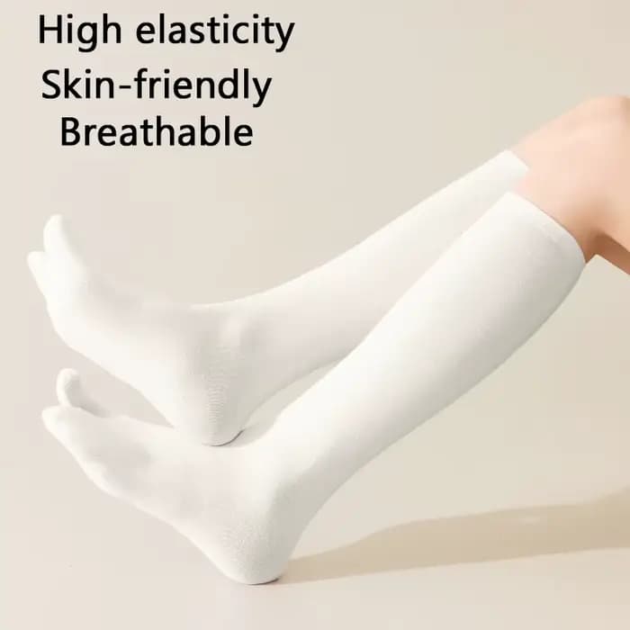 6 paires de chaussettes Tabi pour femmes et hommes, chaussettes longues japonaises à bout fendu, respirantes, couleur unie, chaussettes hautes jusqu'au genou pour tongs Geta