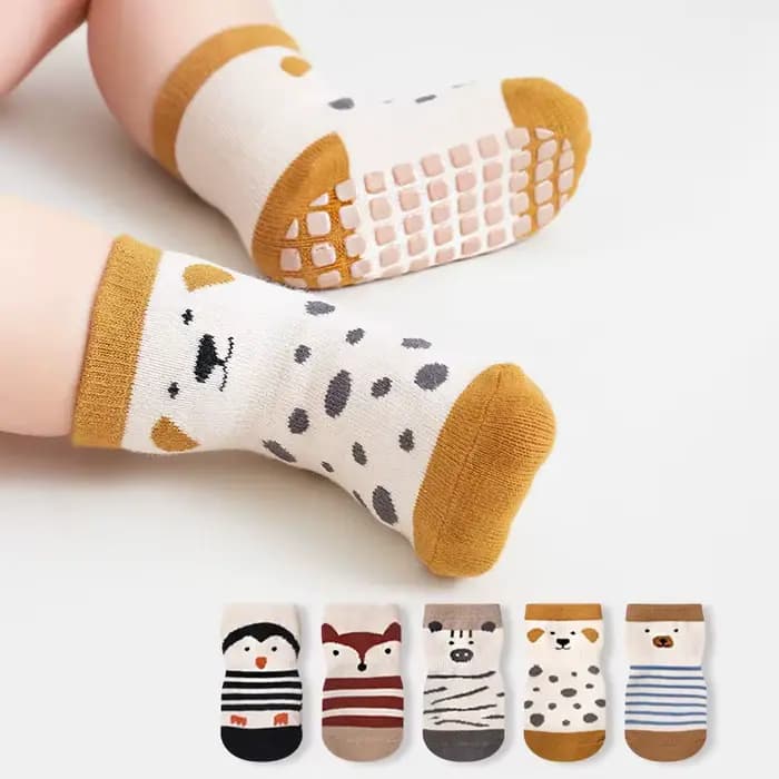 5 paires de chaussettes antidérapantes pour enfants