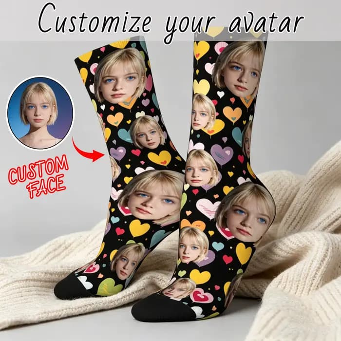 Chaussettes personnalisées en forme de visage