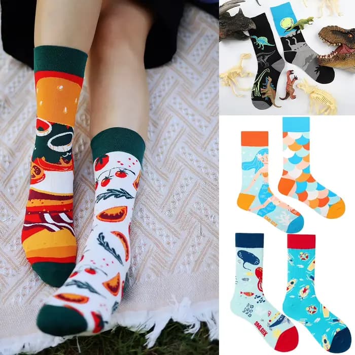 Homme femmes chaussette originale AB marée chaussettes coloré chat chien Koala vache coton