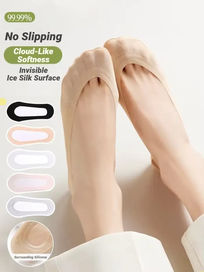 Lot de 5 paires de chaussettes invisibles courtes pour femme