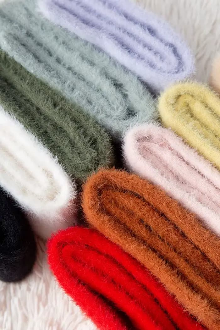 Chaussettes à cinq doigts en molleton de corail épais pour femmes et filles