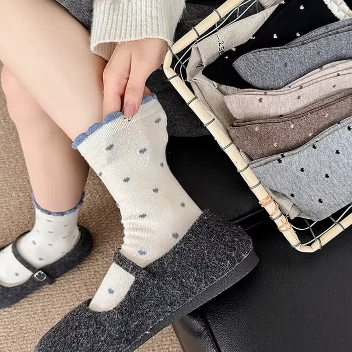 Chaussettes pour femmes Style rétro nouvelle mode coeur Design