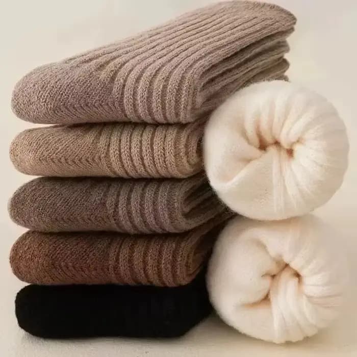 1/2 paires de chaussettes d'hiver en laine pour femmes