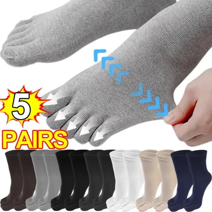 NOUVEAU Chaussettes à cinq doigts respirantes en coton unisexe pour le sport