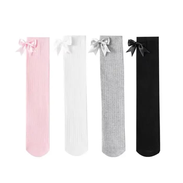 Chaussettes hautes en coton doux au genou pour enfants
